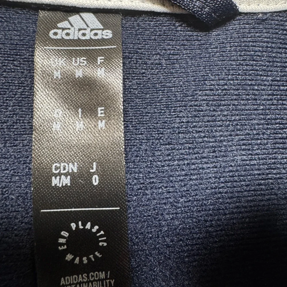 Adidas Track‎ Jacket Mens Full Zip Black  White Stripes Athleisure Size M